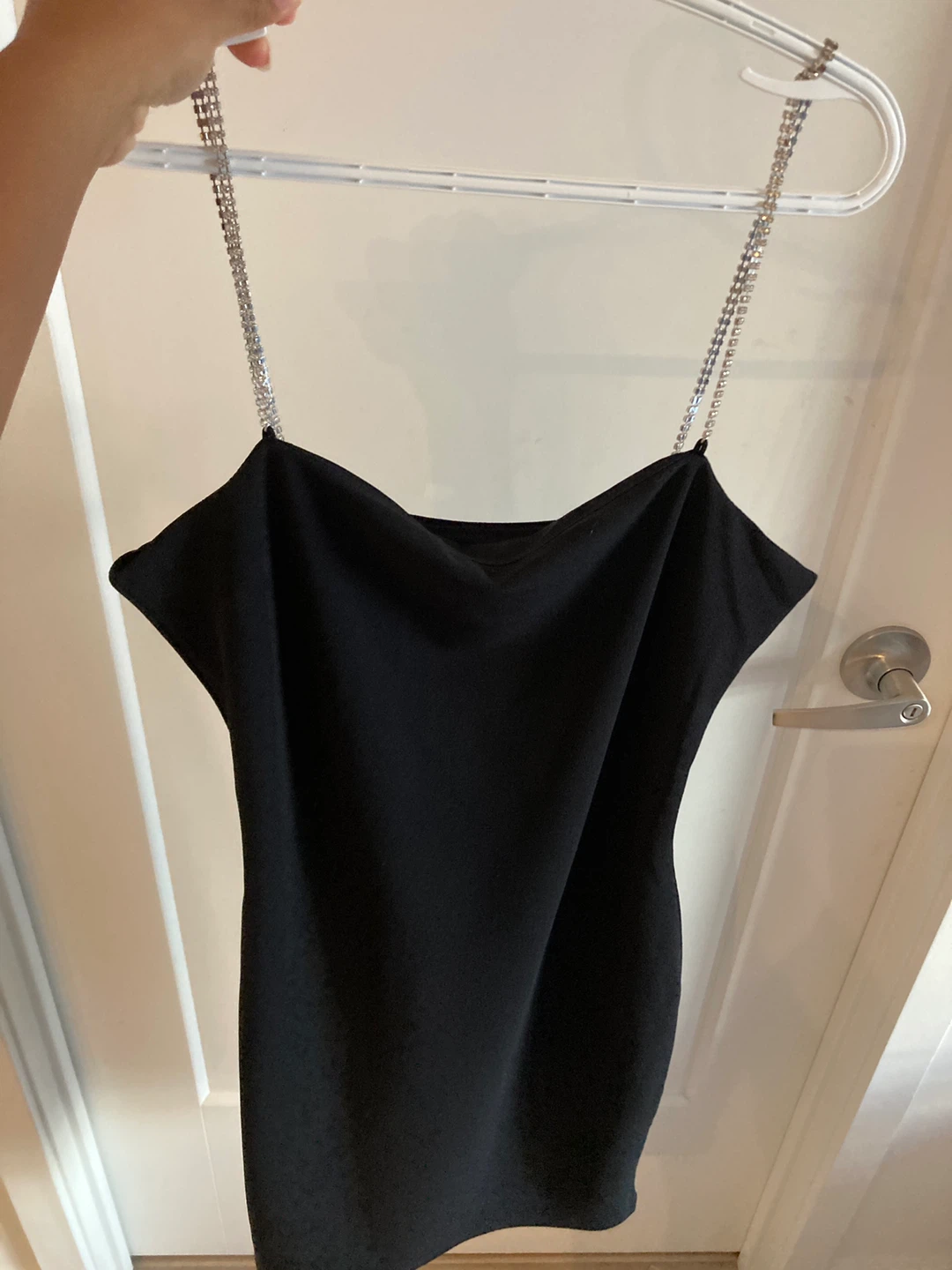 H&M Black Dress with Rhinestone Straps - photo 3