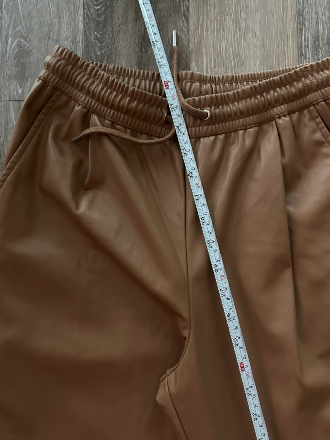 Zara Camel Faux Leather Trousers Size XS - photo 4
