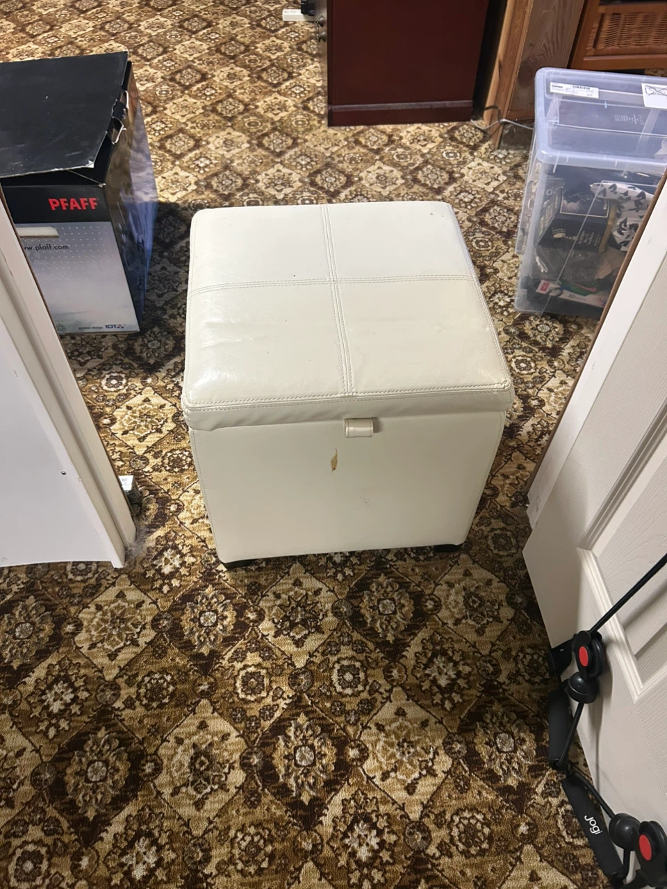 White Storage Ottoman