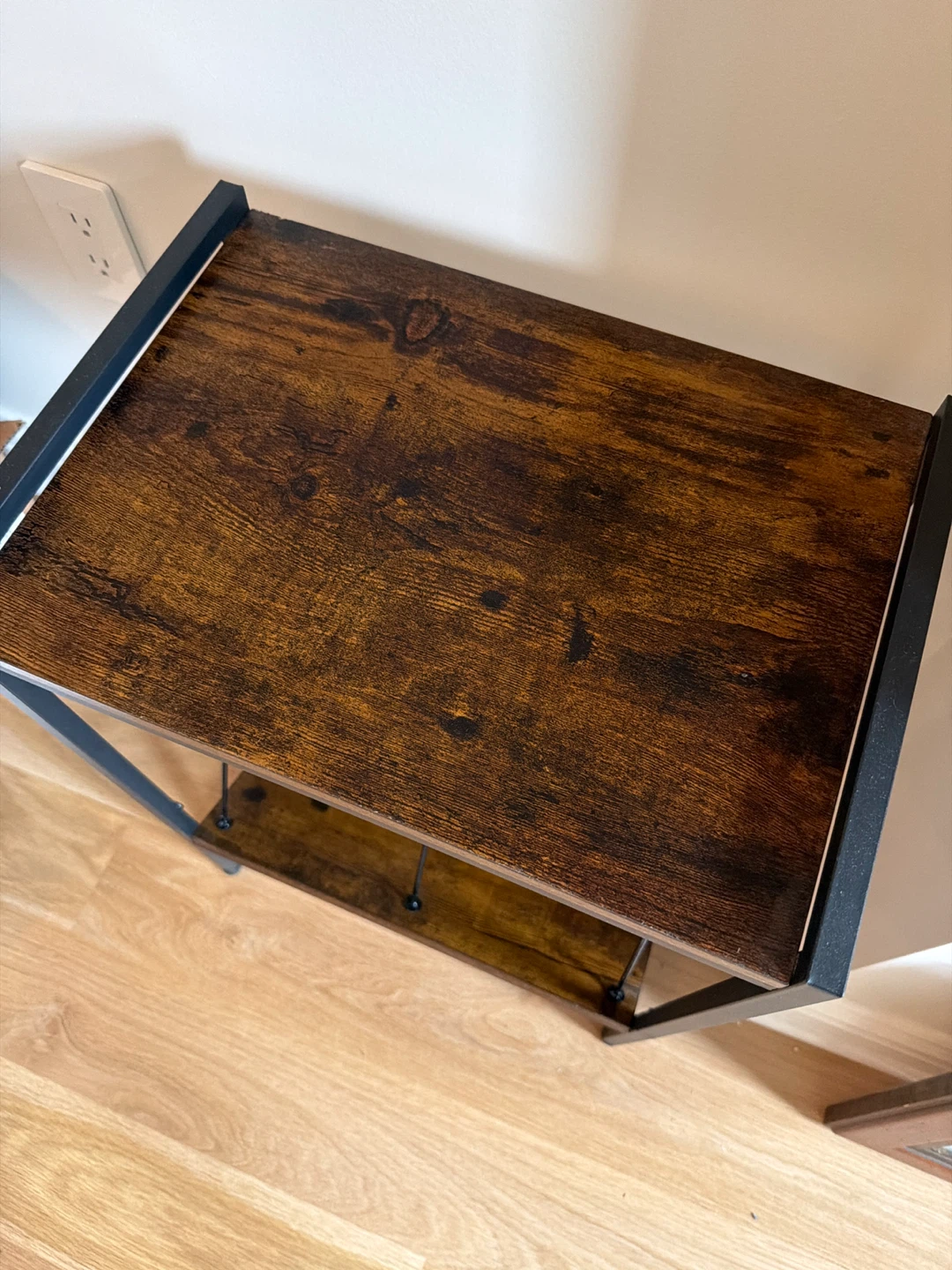 Rustic Industrial Side Table with Magazine Rack - photo 2