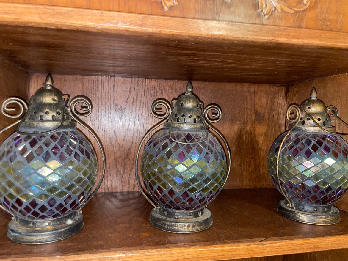 Set of 3 Mosaic Glass Lanterns - photo 2