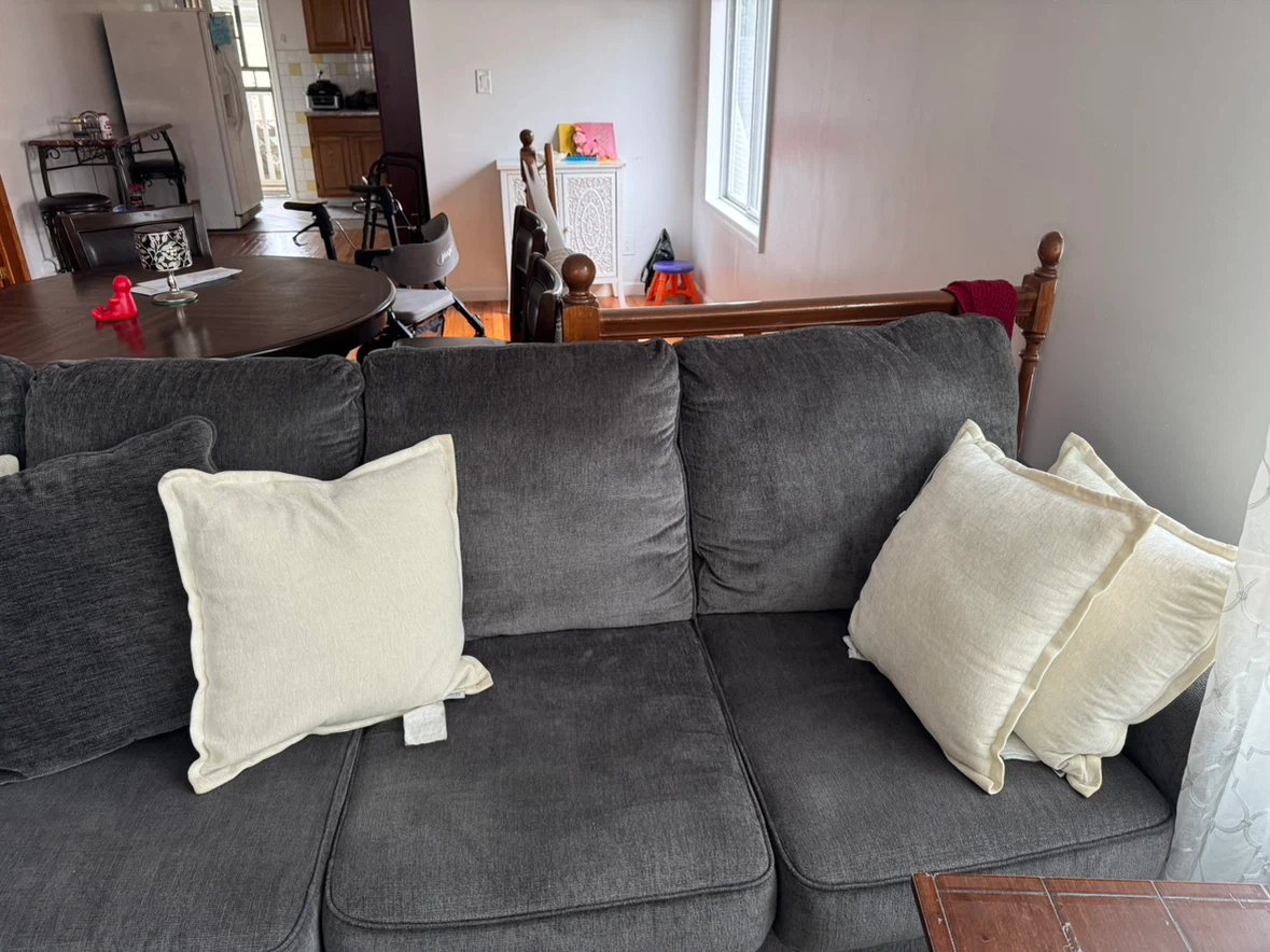 Dark Gray Sectional Sofa with Chaise - photo 2
