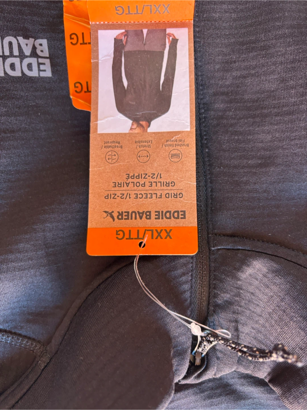 Eddie Bauer black Grid Fleece 1/2 Zip Pullover XXL - photo 2