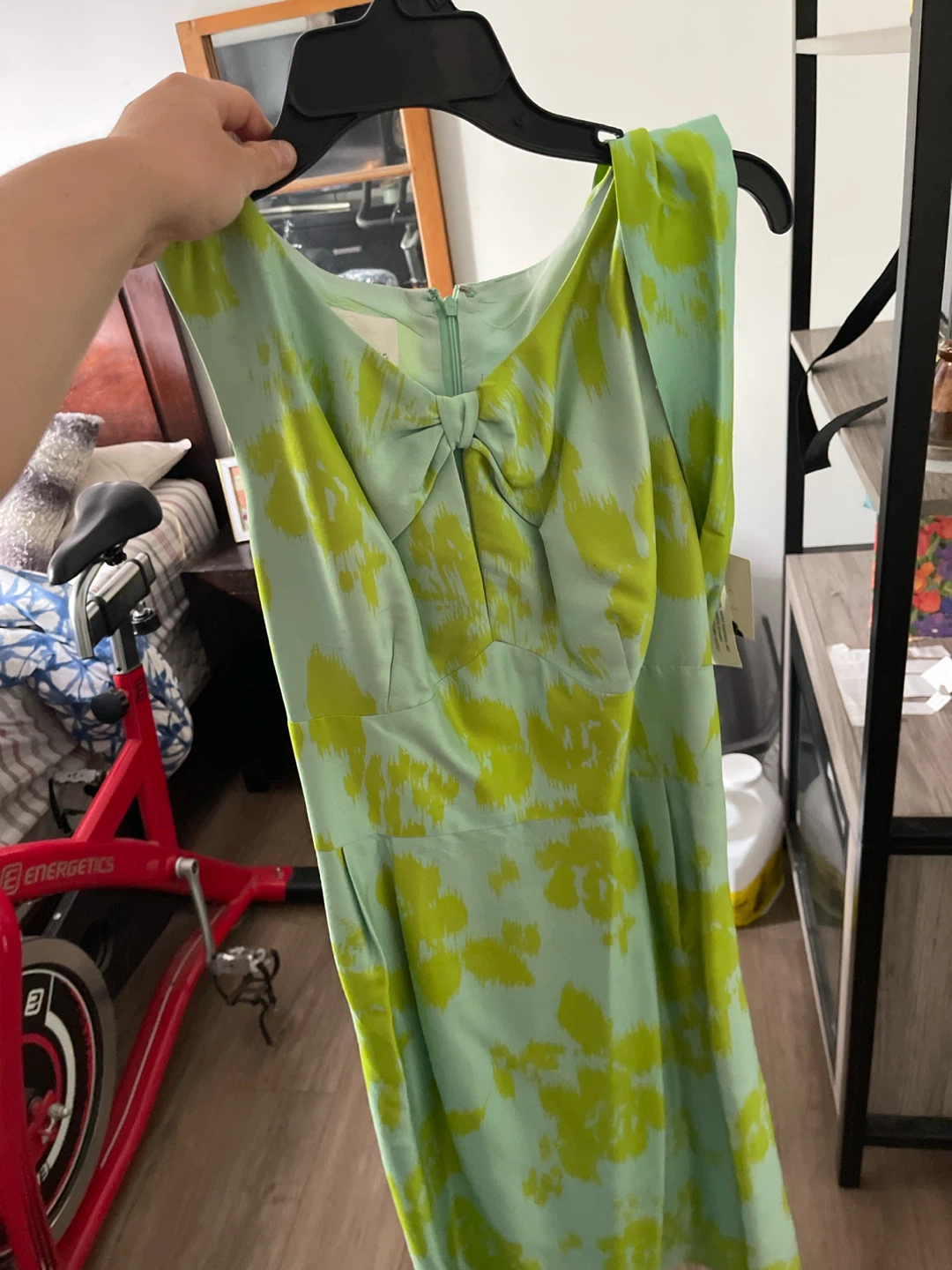 Light Green & Yellow Floral Bow Dress
