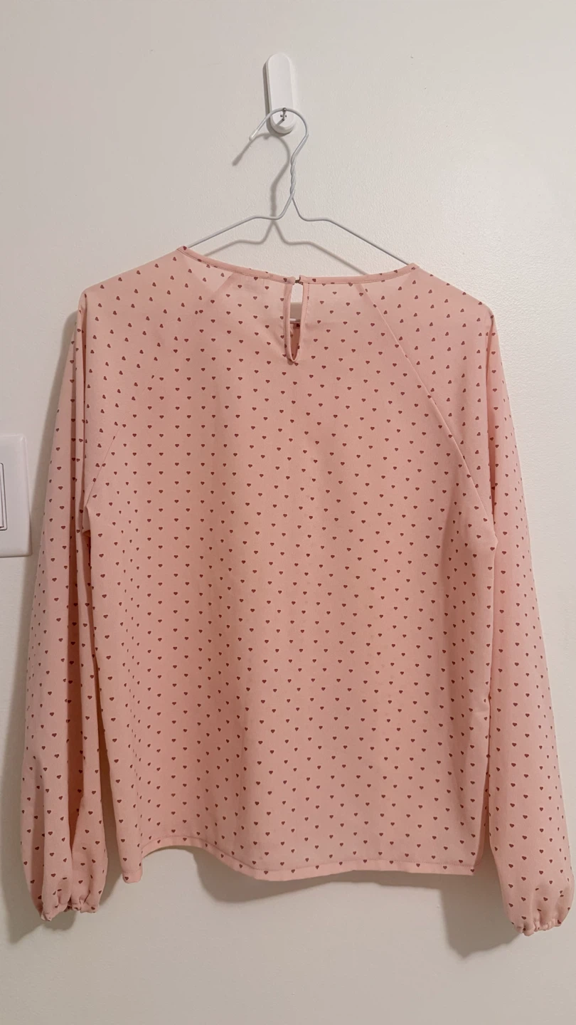 Pink Heart Print Blouse - photo 2