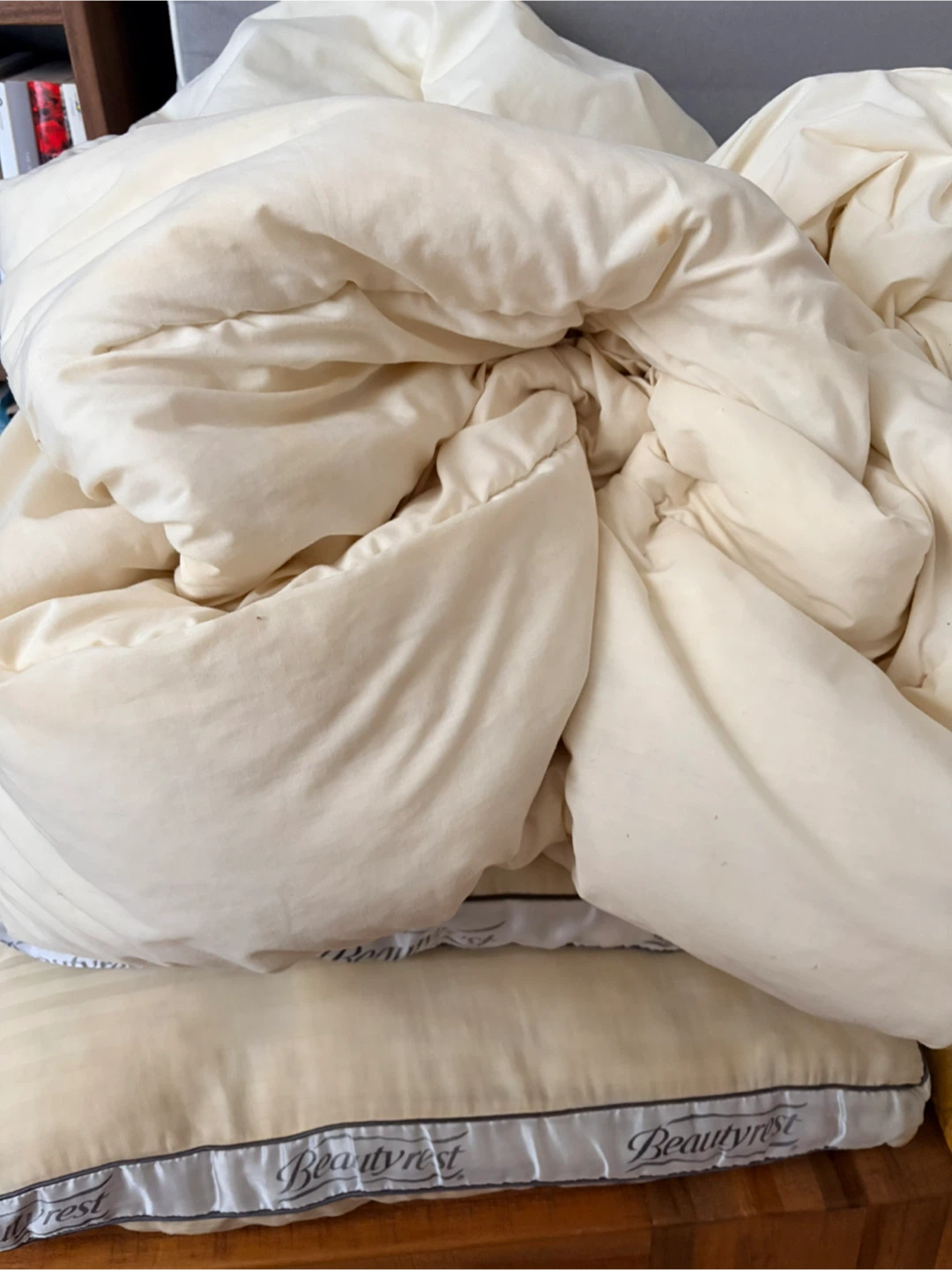 2 pillows and a duvet
