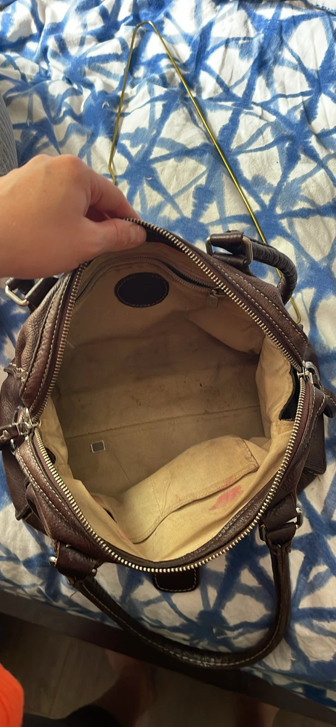 Brown Leather Satchel Handbag