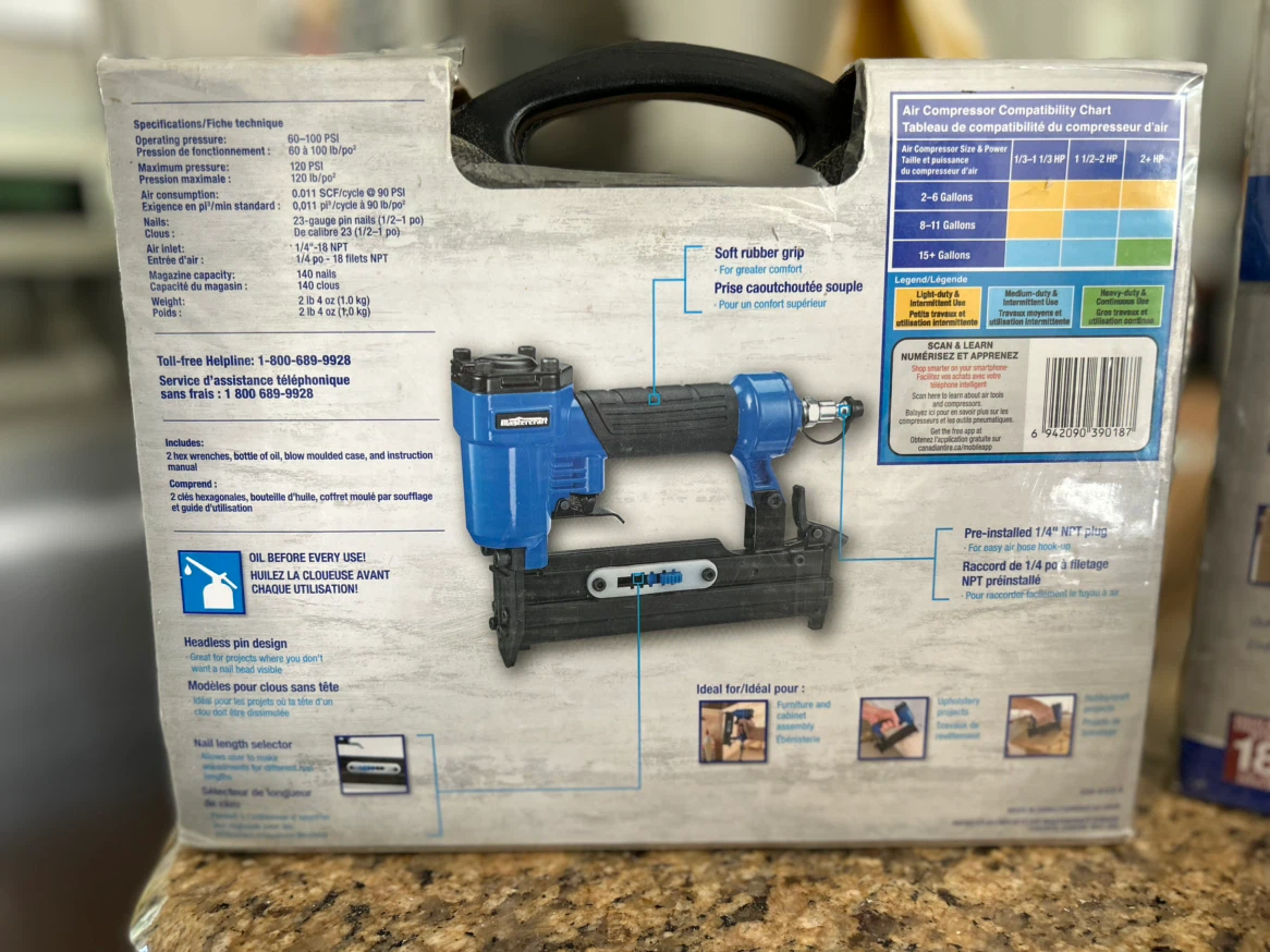 Mastercraft 23-Gauge Air-Powered Pin Nailer - photo 2