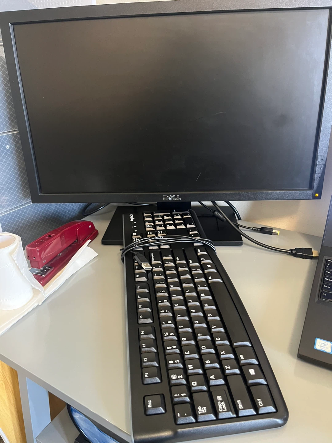 Dell Monitor and Logitech Keyboard