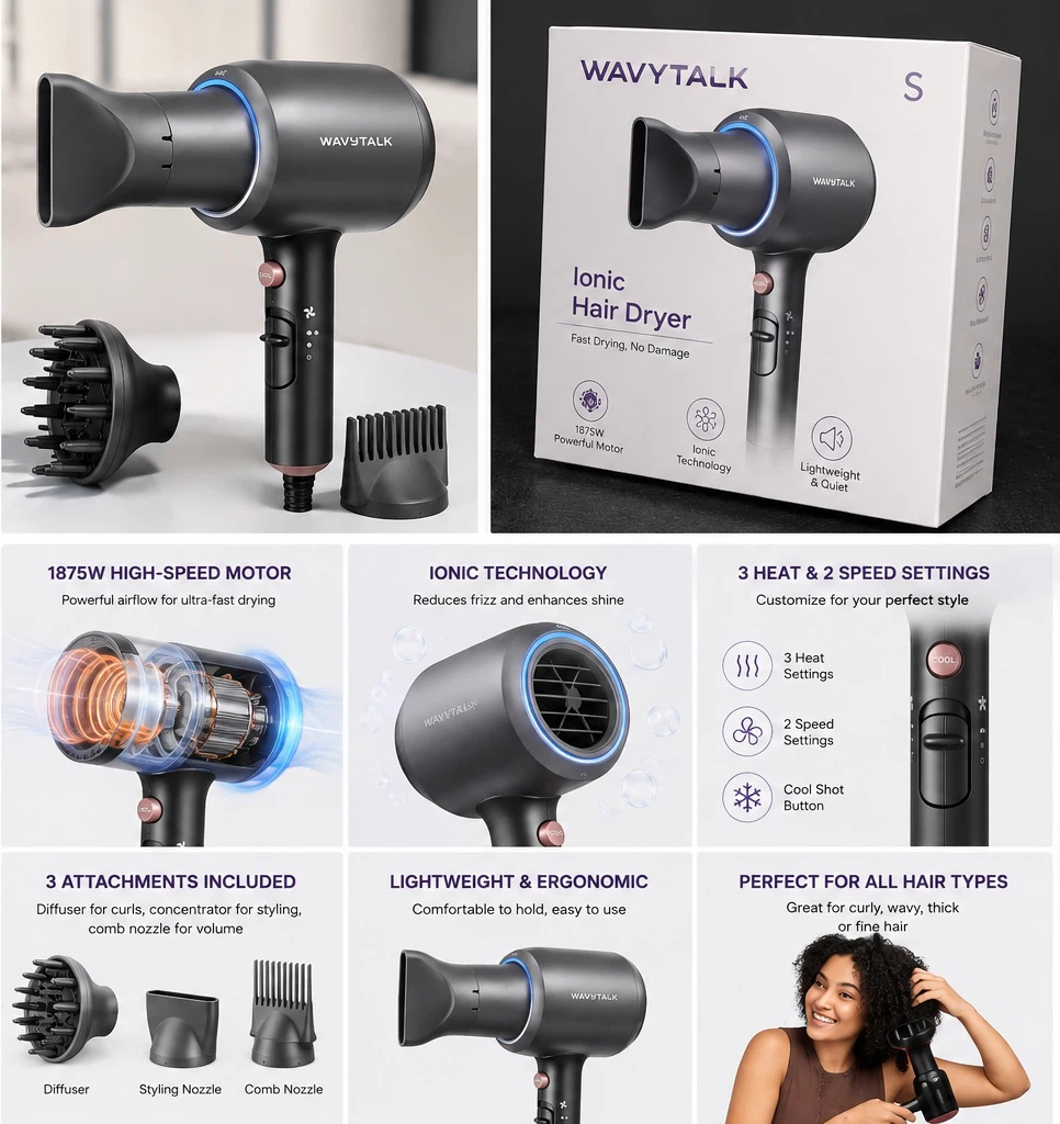 Brand New WAVYTALK S Ionic Hair Dryer