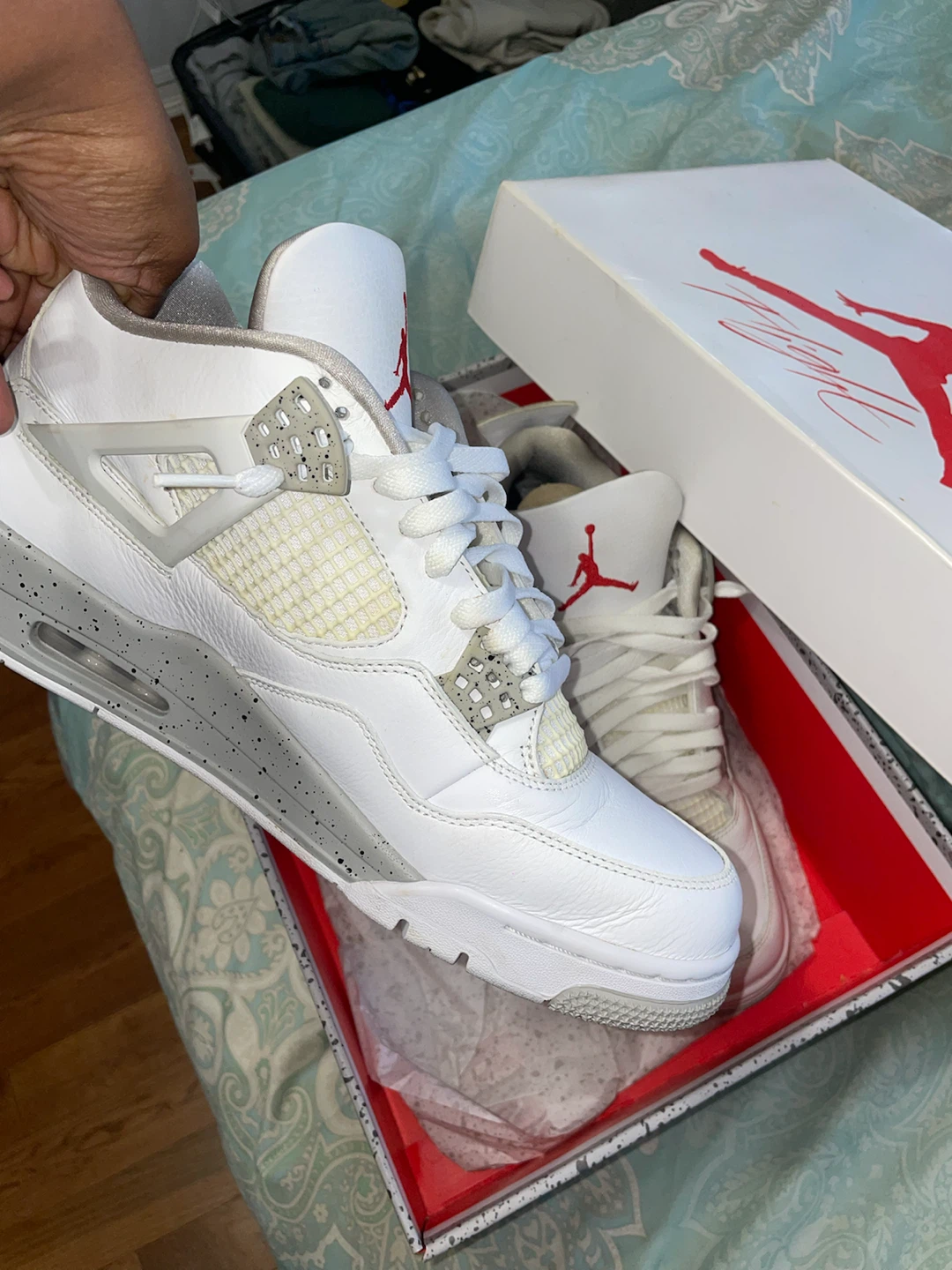 Air Jordan oreo 4 Retro White Tech Grey - photo 4