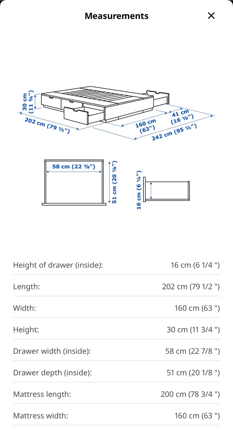 IKEA NORDLI Queen Bed Frame with Storage - photo 3