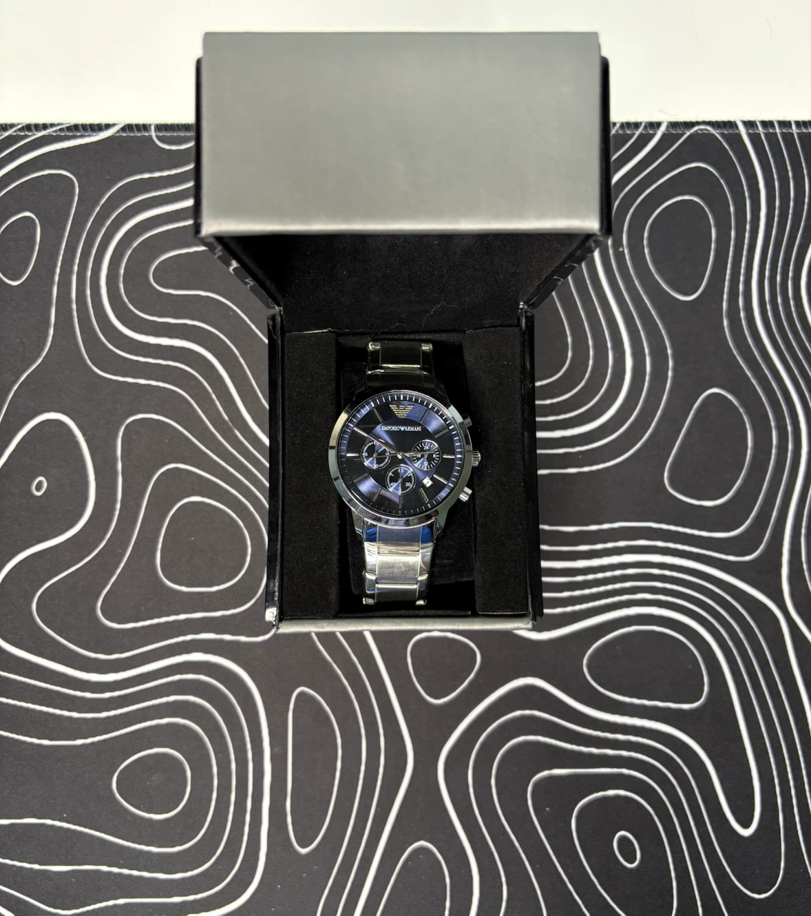 luxury Men's Watch Set - Navy Blue Dial with Box & Booklets - photo 3