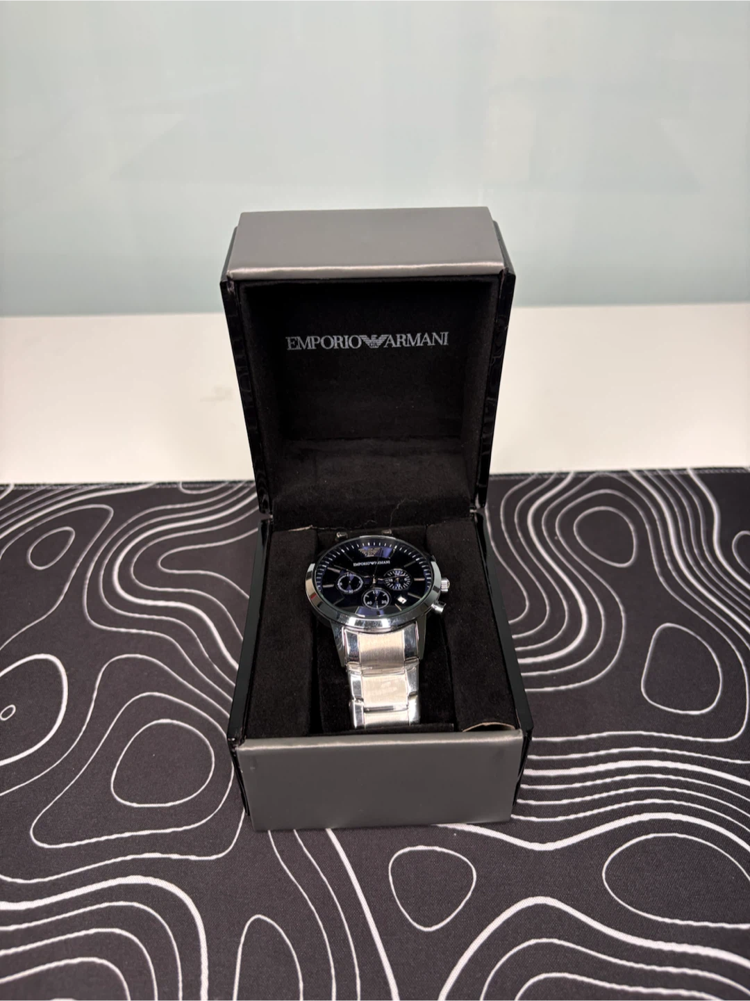 luxury Men's Watch Set - Navy Blue Dial with Box & Booklets - photo 4