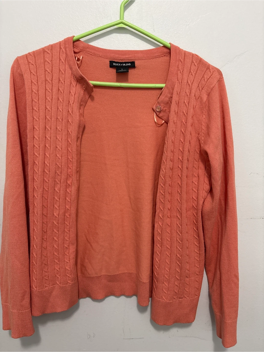 Cable Knit Cardigan Peach