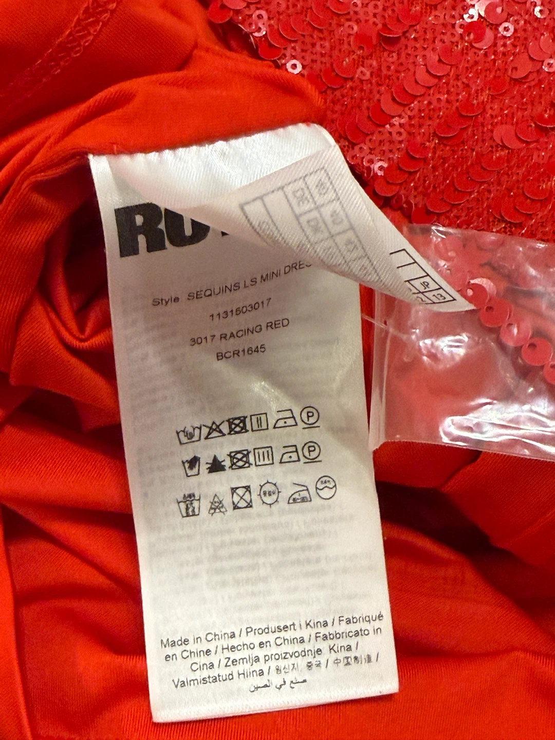 ROTATE Red Sequin Long Sleeve Mini Dress - photo 3