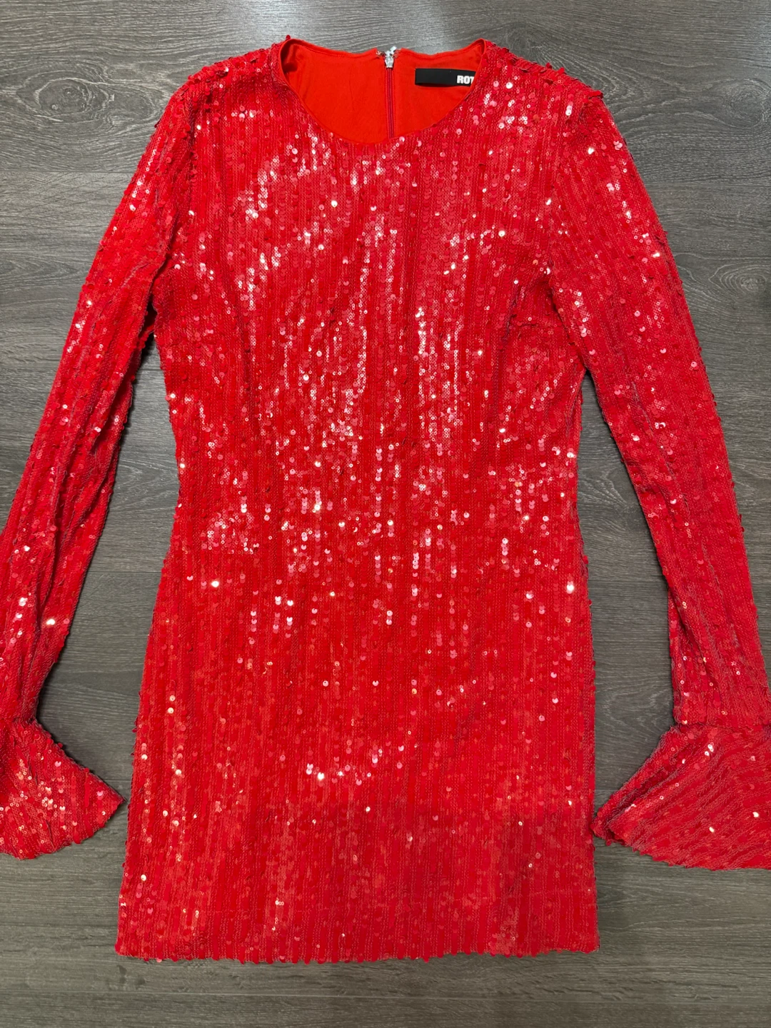 ROTATE Red Sequin Long Sleeve Mini Dress - photo 5