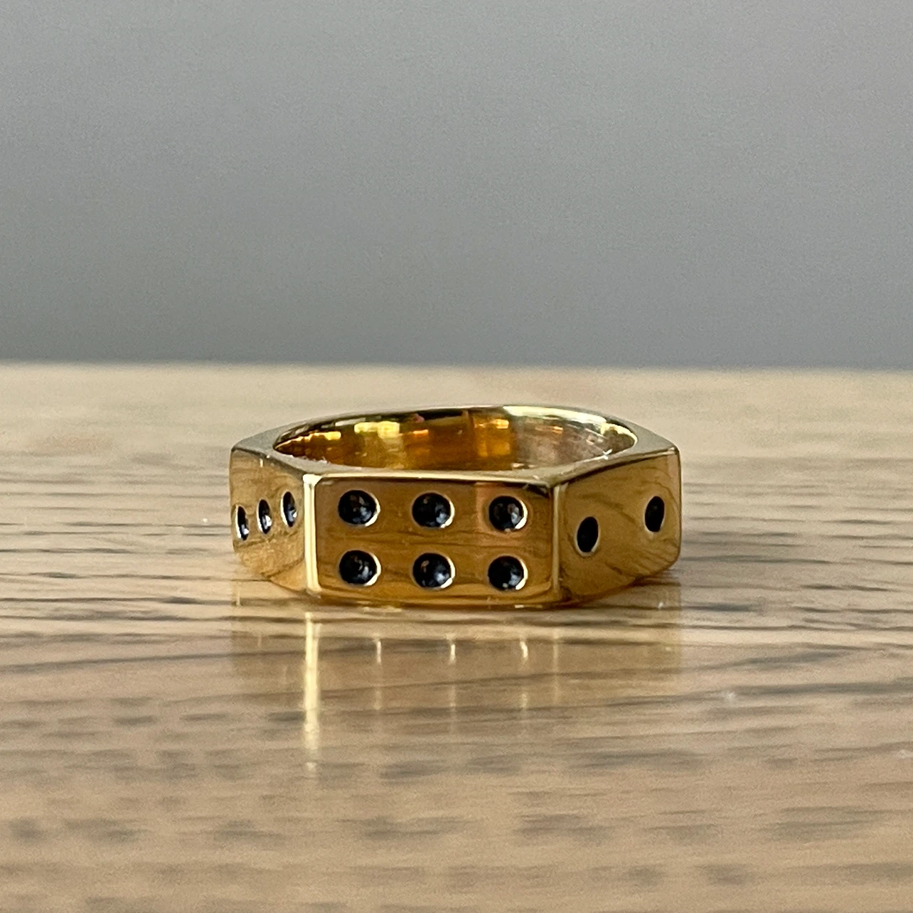 Faceted dice stainless steel ring (size 10) - photo 2