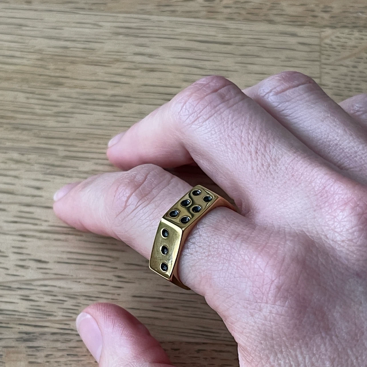 Faceted dice stainless steel ring (size 10) - photo 4
