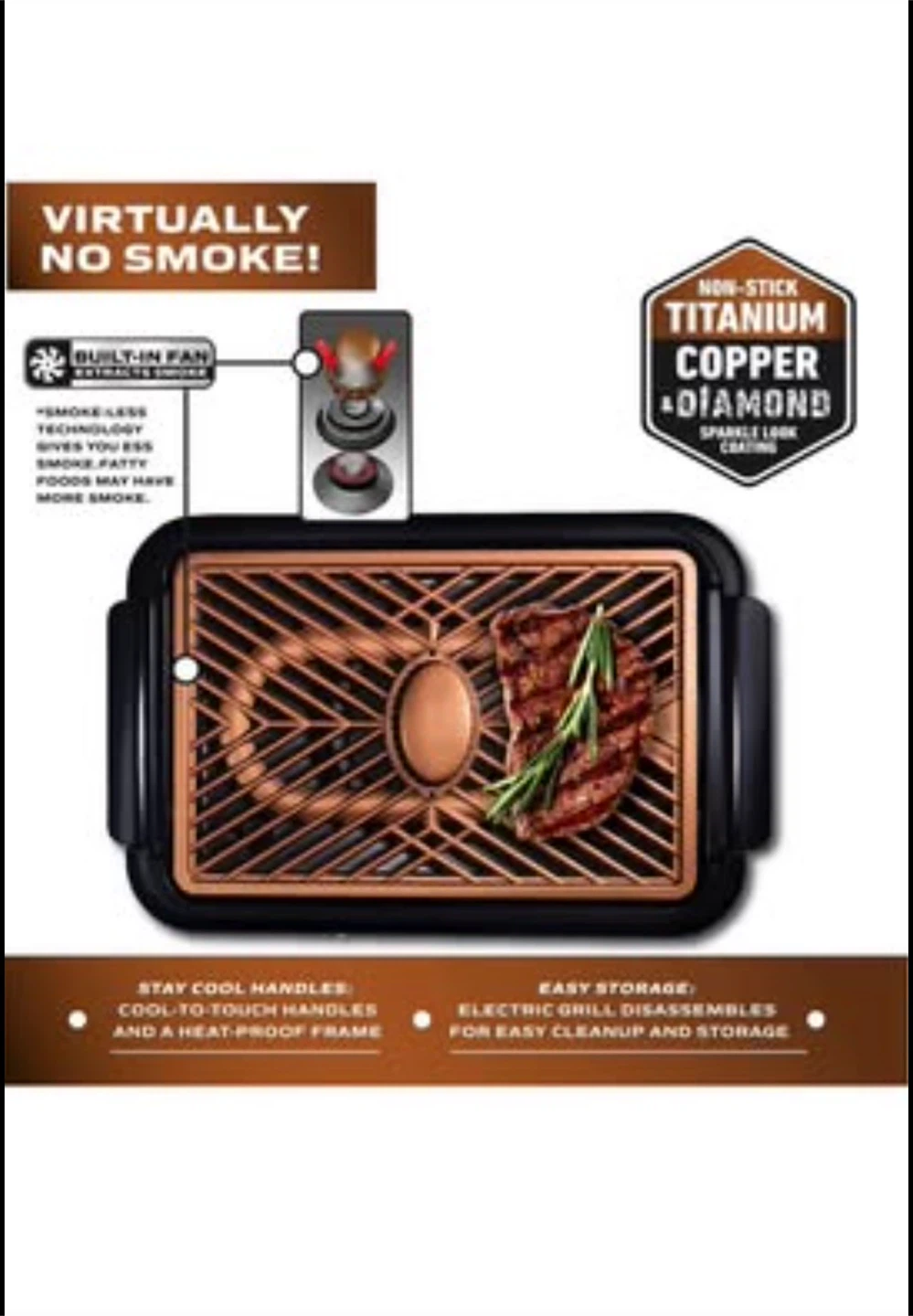 Gotham Smokeless Electric Grill with Fan - photo 2