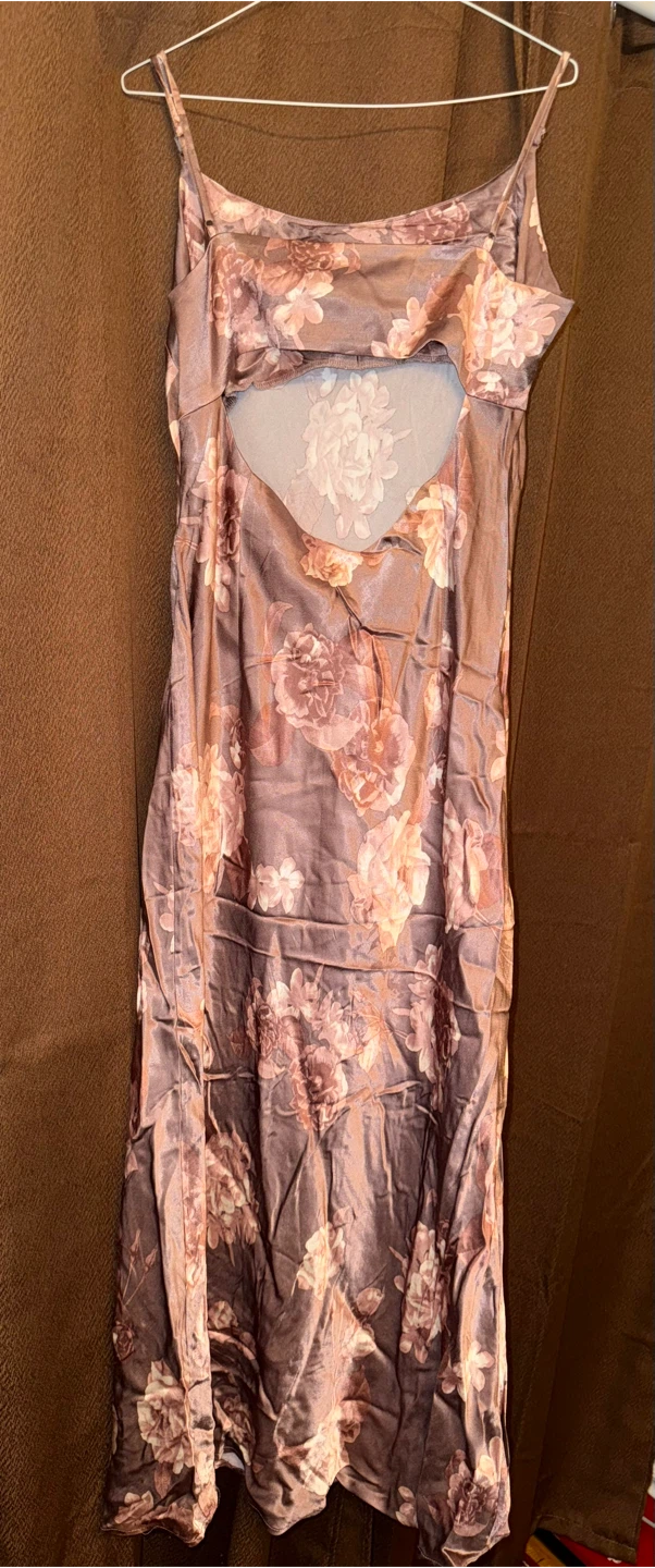 Dynamite Floral Satin Midi Slip Dress - photo 2