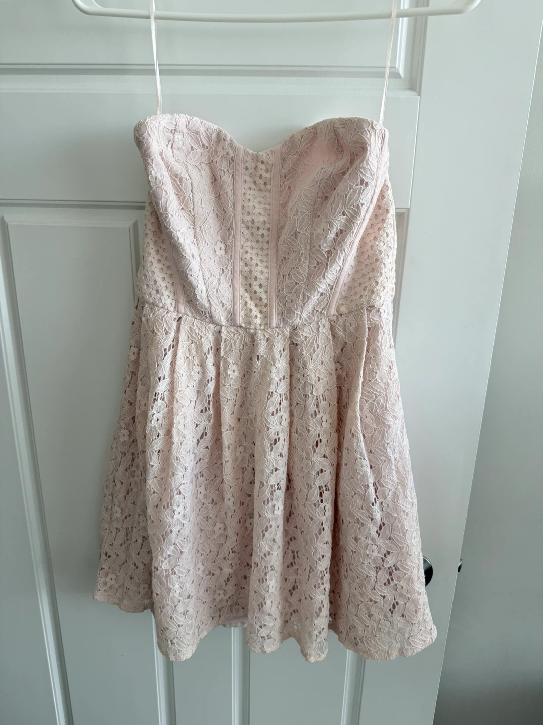 Dynamite Pink Lace Strapless Dress