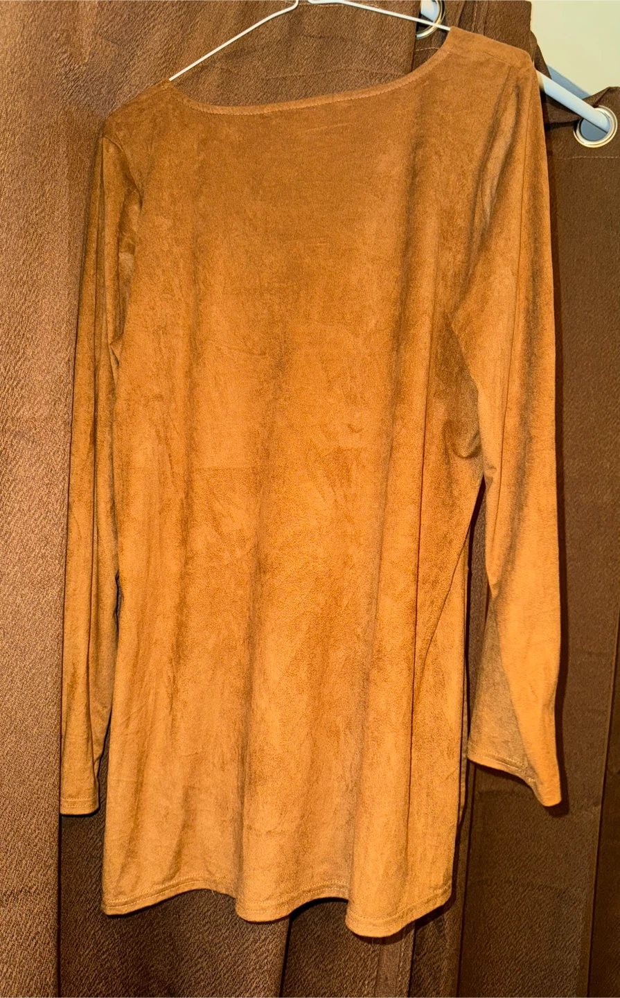 Bluenotes Tan Faux Suede Lace-Up Tunic - photo 2