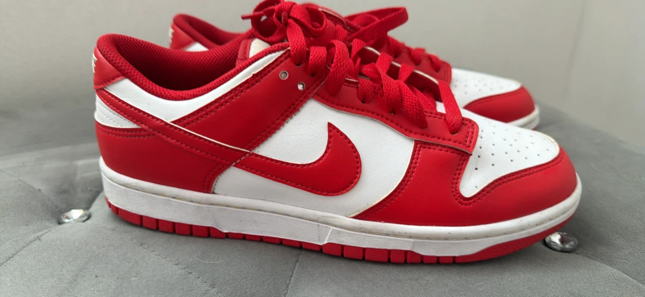 Nike Dunk Low Red White Sneakers - photo 2