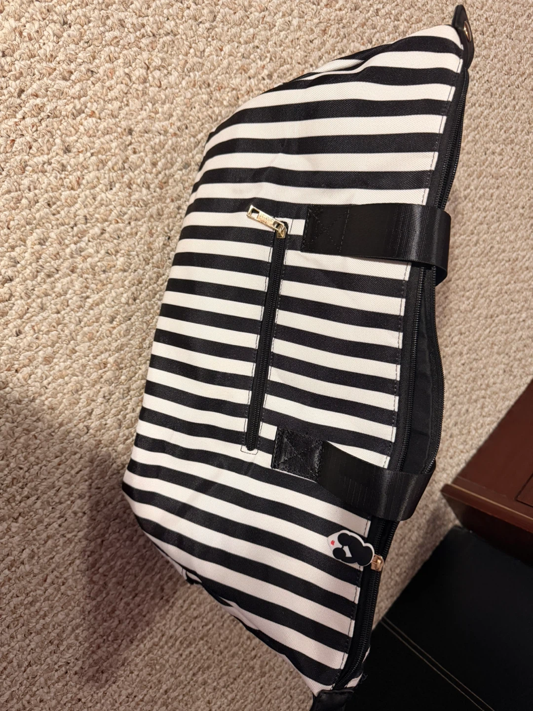 Alice + Olivia Black and White Striped Duffle Bag - photo 3
