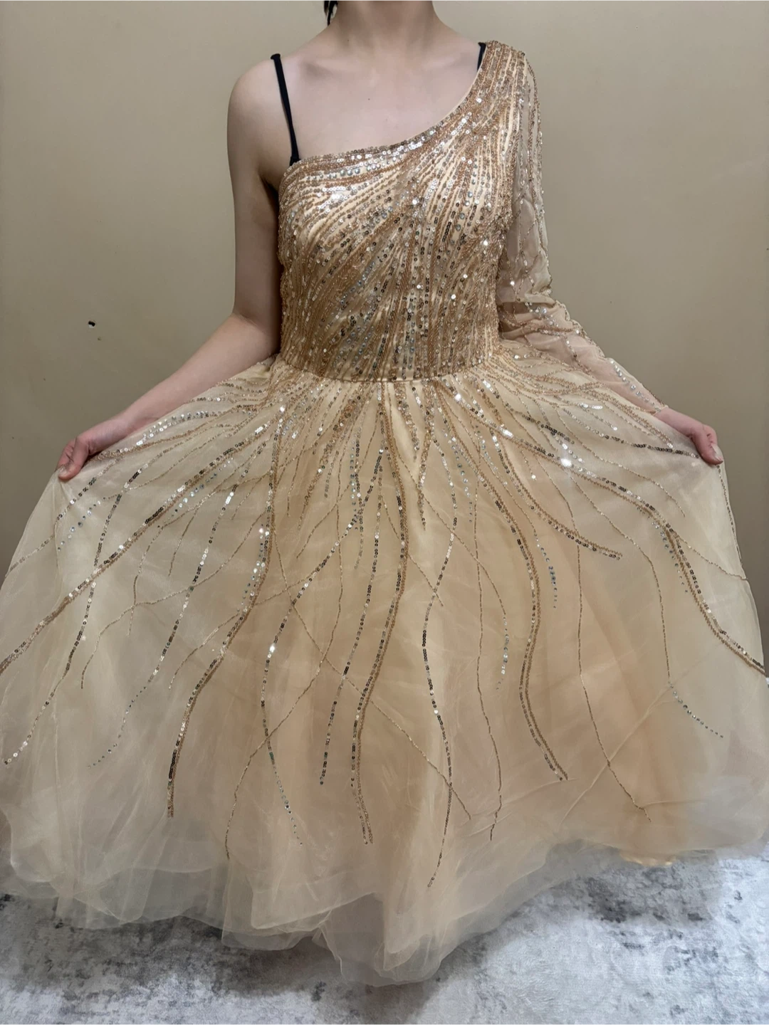 Sparkly One-Shoulder Formal Dress