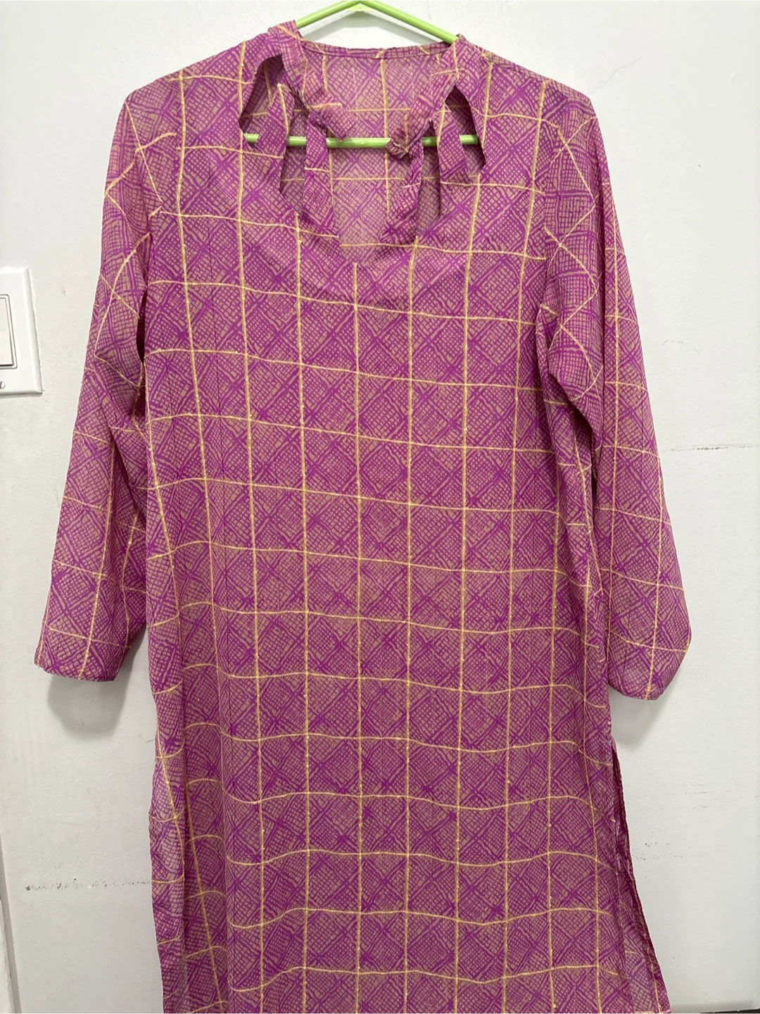 Purple Plaid Kurti