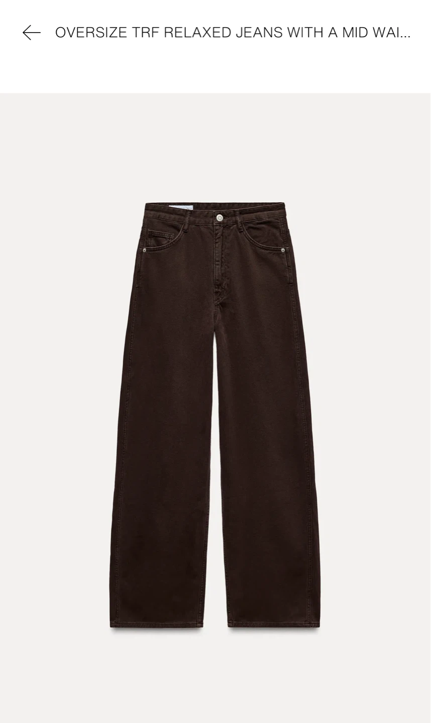 Zara TRF chocolate jean