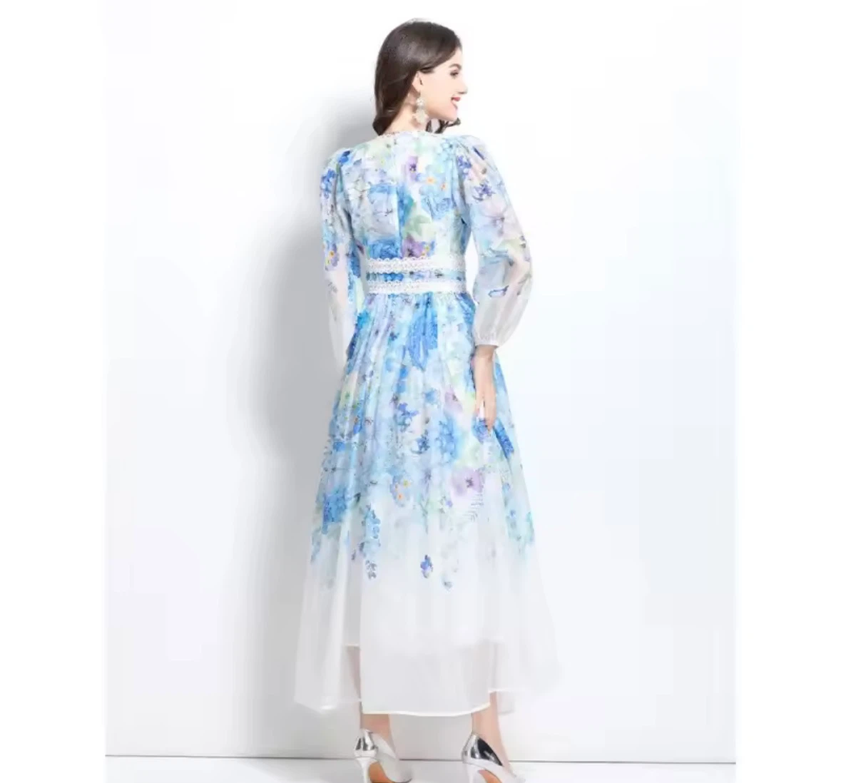 Floral Print V-Neck Maxi Dress - photo 2
