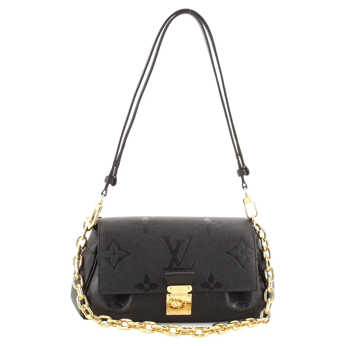 Louis Vuitton Black Monogram Empreinte Dauphine Chain Bag