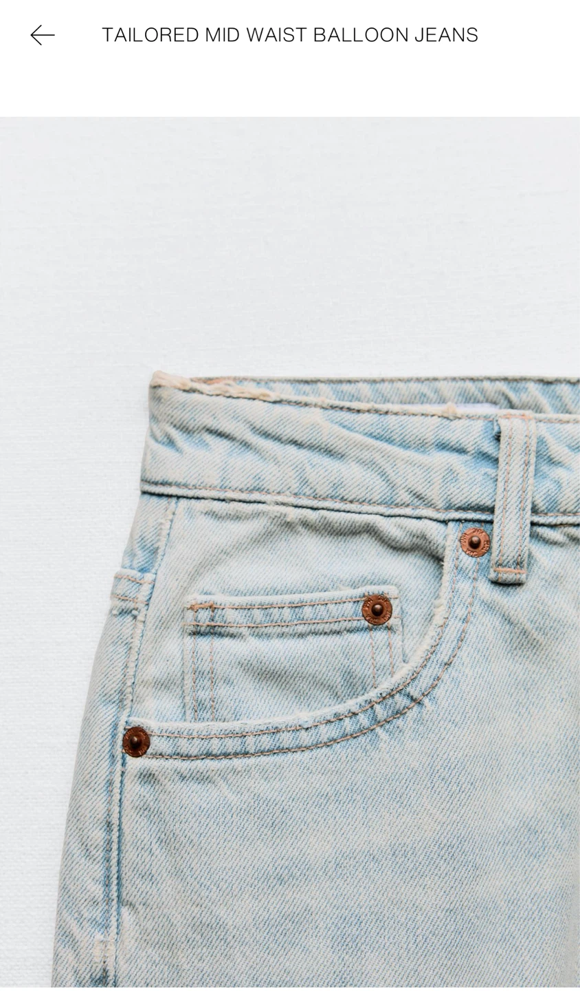 Zara Tailored Mid Waist Balloon Jeans