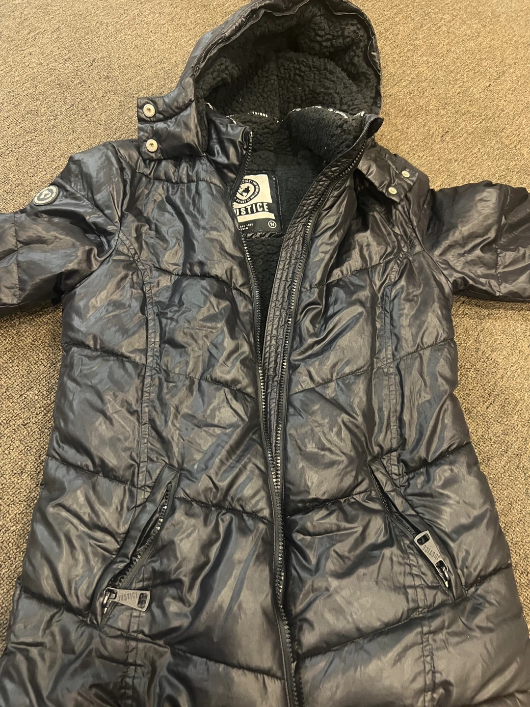 Justice Black Puffer Jacket