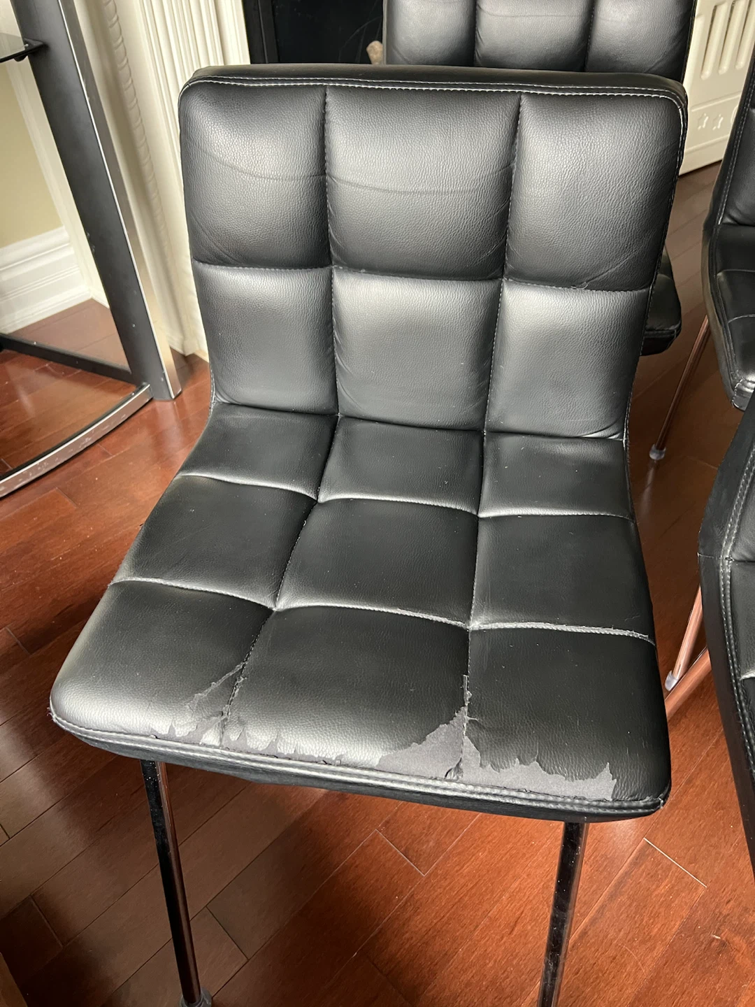 $10 for all 4 Black Faux Leather Dining Chairs - photo 4