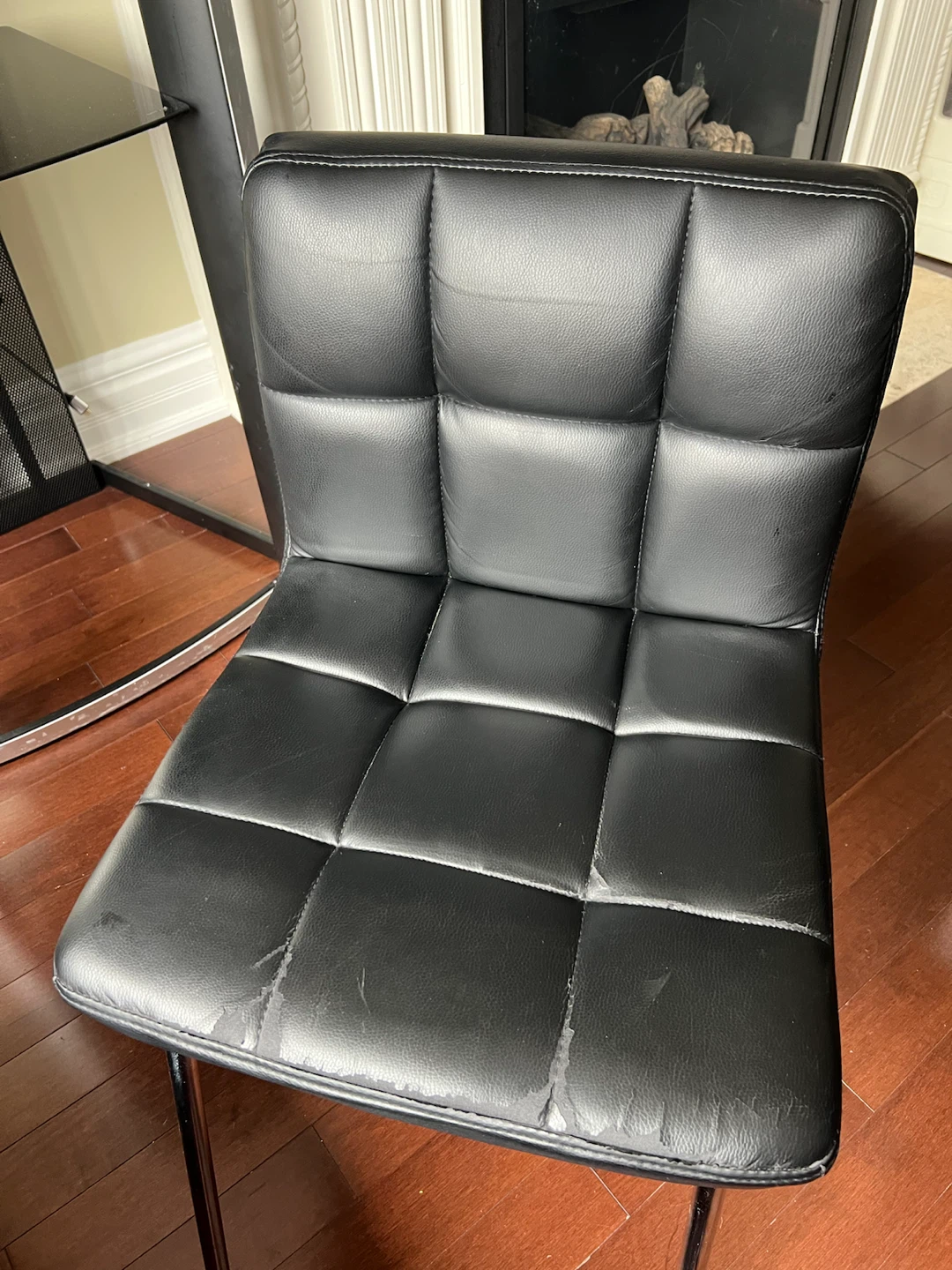 $10 for all 4 Black Faux Leather Dining Chairs - photo 5