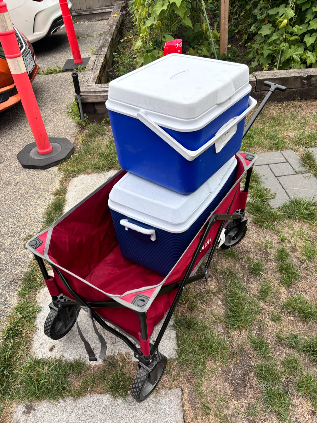 Folding Wagon with 2 Coolers