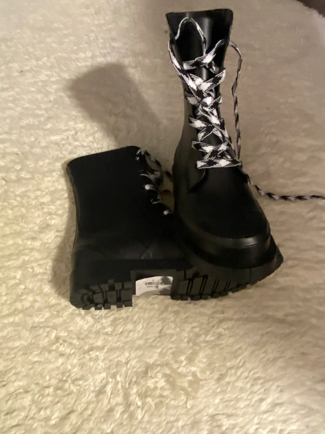 Madrid Black Lace-Up Rain Boots - photo 4