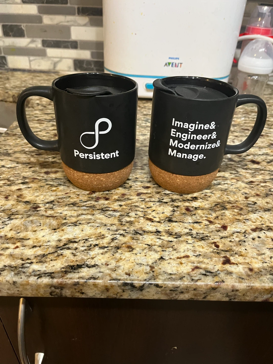 Ceramic Mugs with Lids - Set of 2