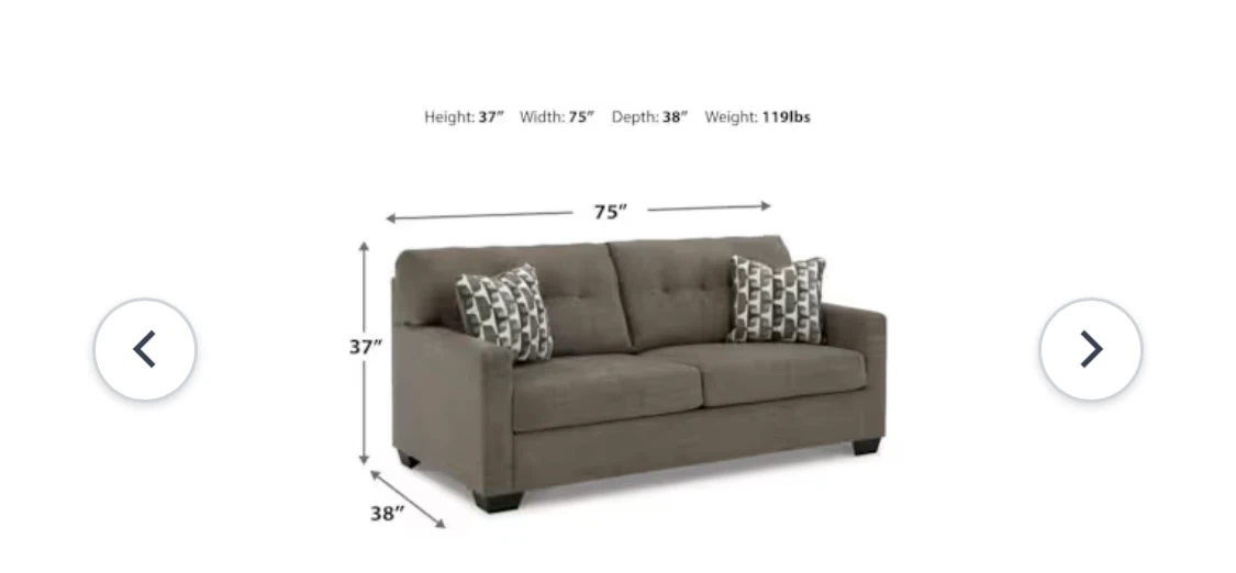 Grey Fabric Sofa - photo 2