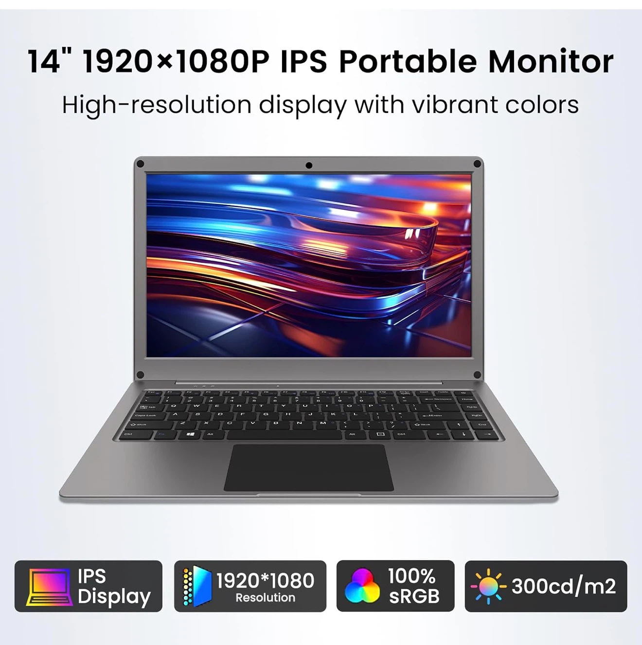 14" 1080P IPS Portable Monitor with Built-in Battery - photo 2