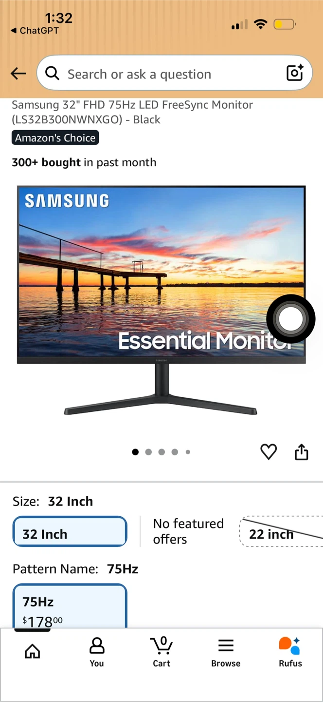 Samsung 32 inch FHD 75Hz Monitor - Black - photo 3
