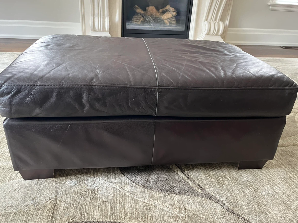 Large Leather Ottoman