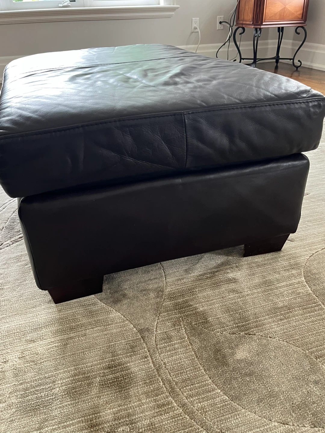 Large Leather Ottoman - photo 4