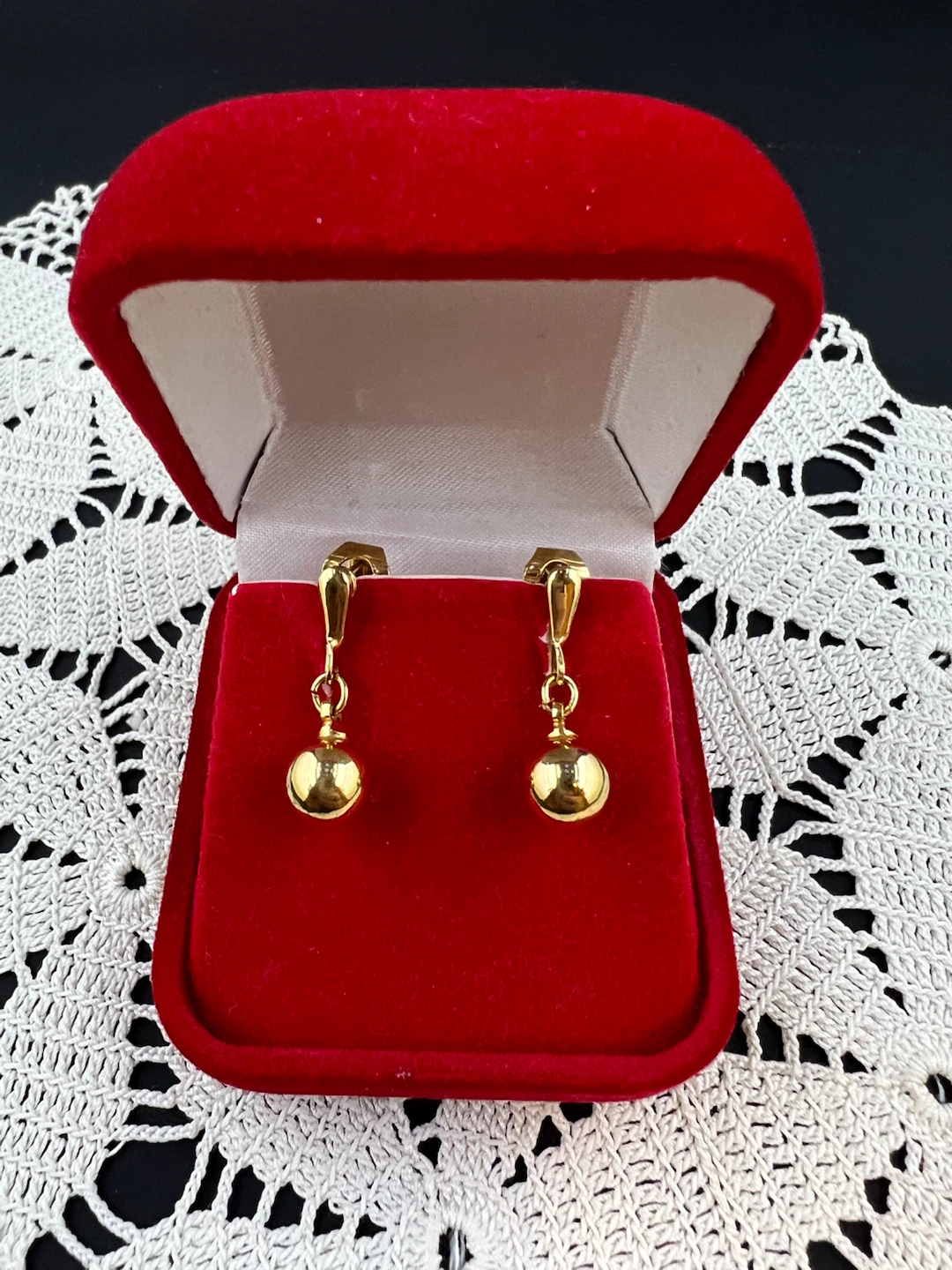 Vintage Trifari Gold-Tone Ball Drop Earrings