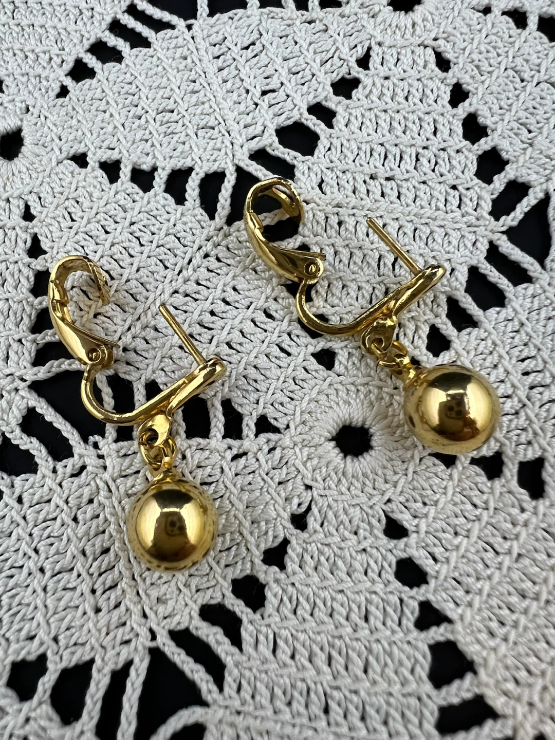 Vintage Trifari Gold-Tone Ball Drop Earrings - photo 4