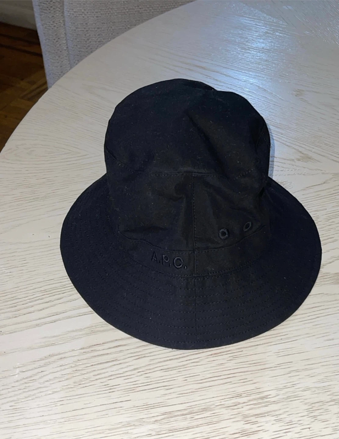 A.P.C. Black Bob Mark Bucket Hat