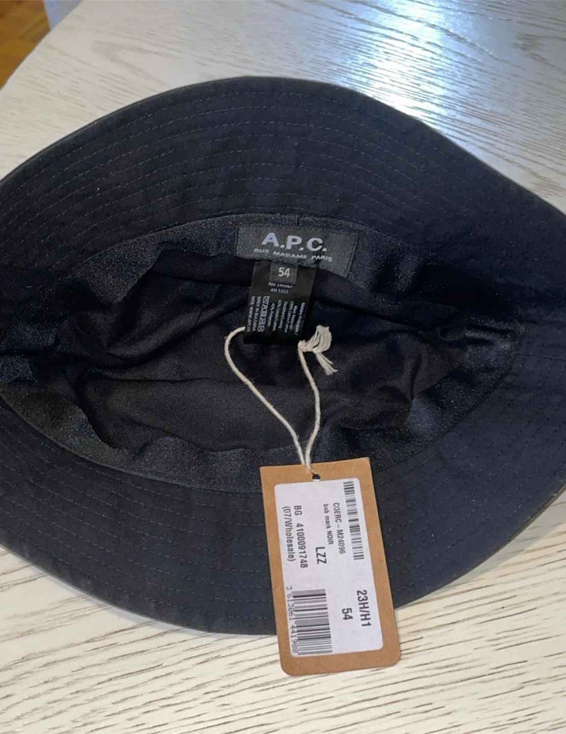 A.P.C. Black Bob Mark Bucket Hat - photo 3